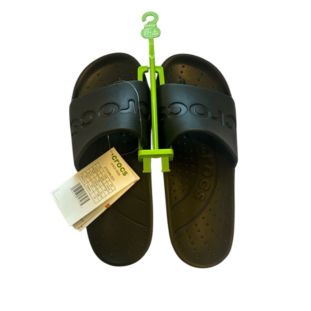 Crocs Slides Women’s Size 8 Black NWT